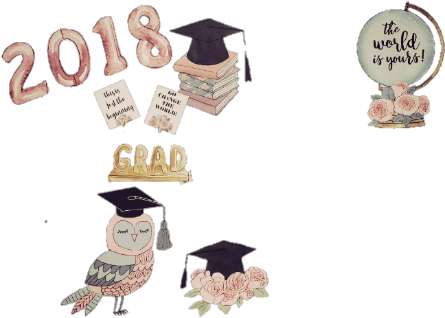 #shabbychic #sticker #graduation #vector #watercolor - Graduation Clipart (720x507), Png Download