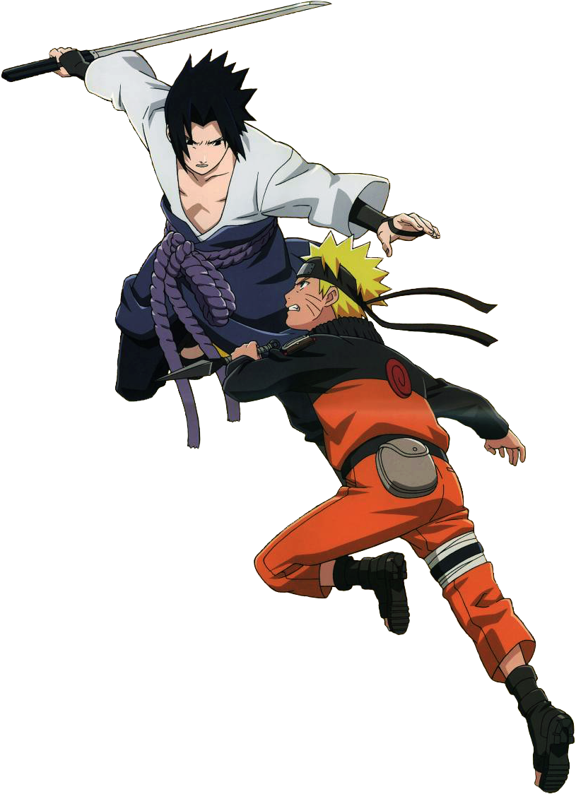 Naruto And Sasuke 3 - Naruto Vs Sasuke Png Clipart (840x1165), Png Download