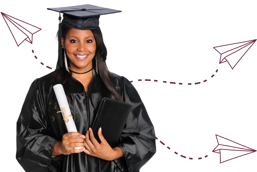 "a Picture Of A Pretty Black Woman In A Graduation - Graduation Istock Clipart (1024x600), Png Download