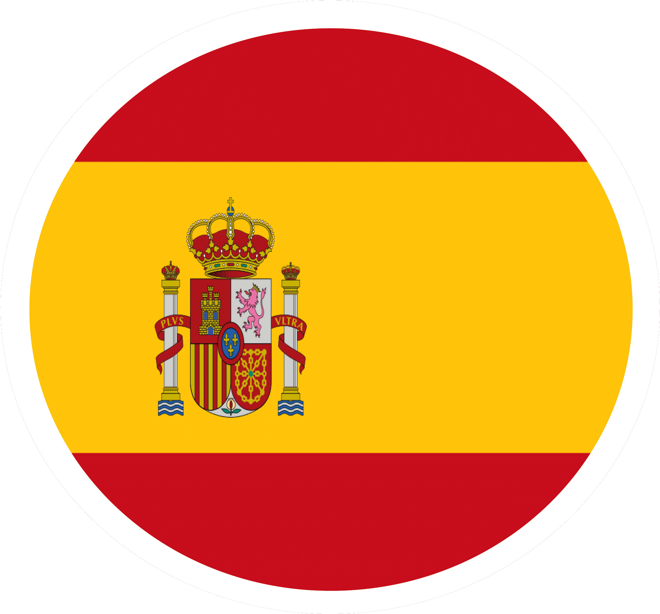 Round Spain Flag Icon Clipart (2164x2025), Png Download