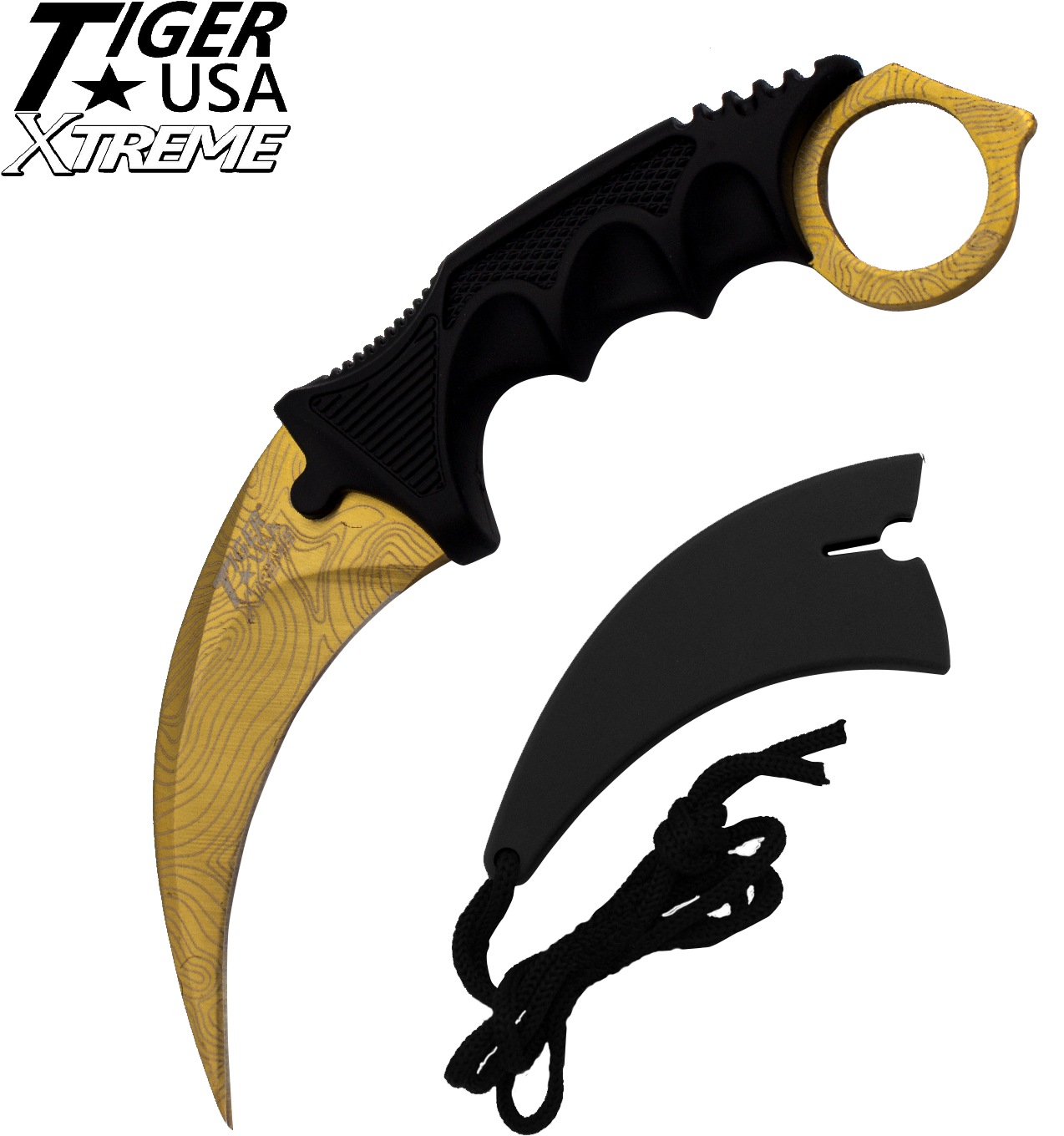 Blade Clipart Hunting Knife - Gold Karambit Knife - Png Download (1500x1500), Png Download
