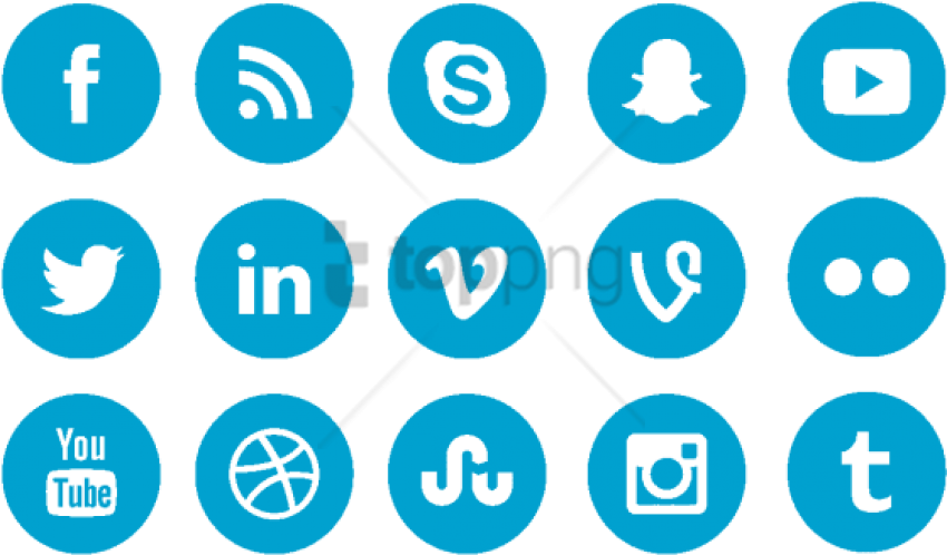 Facebook Twitter Youtube Social Media Icon, Facebook - Blue Social Media Icons Png Clipart (850x498), Png Download