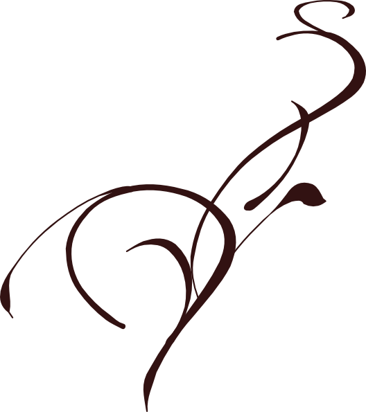 Scroll Floral Brown 321212 Svg Clip Arts 528 X 595 - Vine Clip Art - Png Download (528x595), Png Download