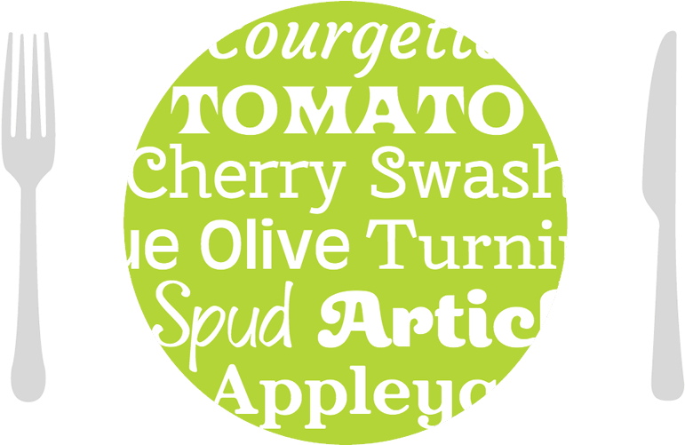 7 Servings Of Type For A Healthy Head & Body - Graphic Design Clipart (770x540), Png Download