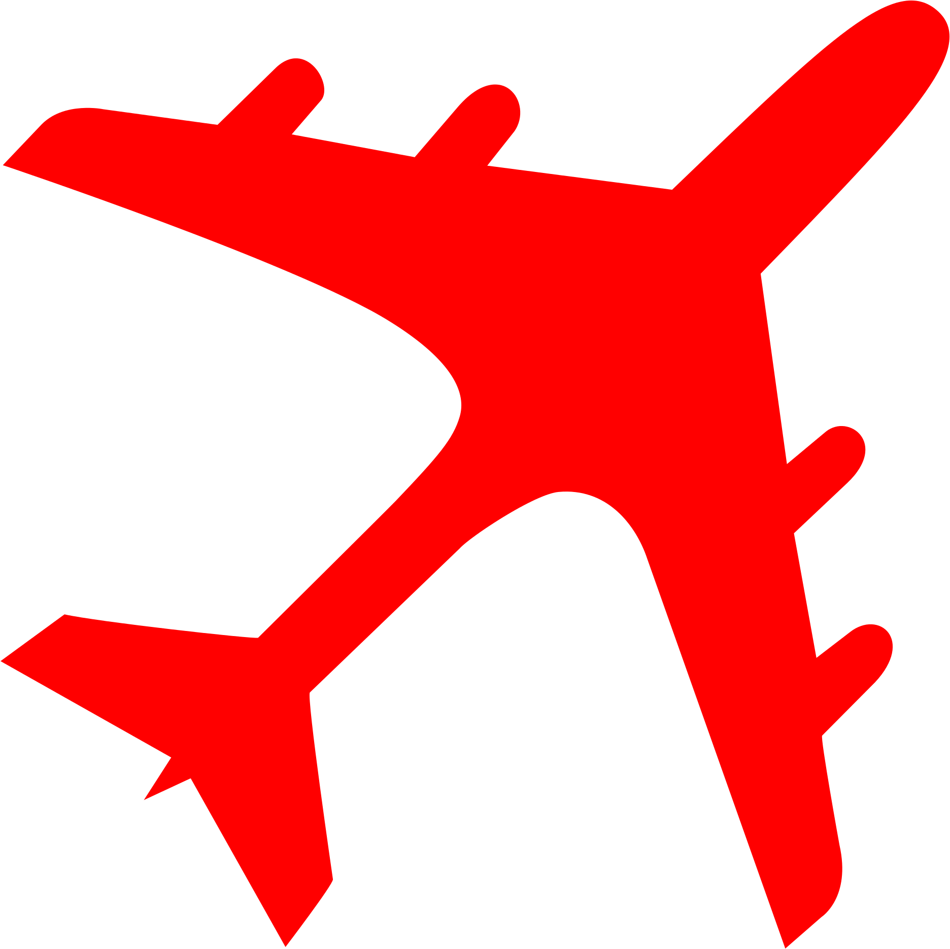 Airplane Silhouette Red - Airplane Silhouette White Clipart (2000x2000), Png Download