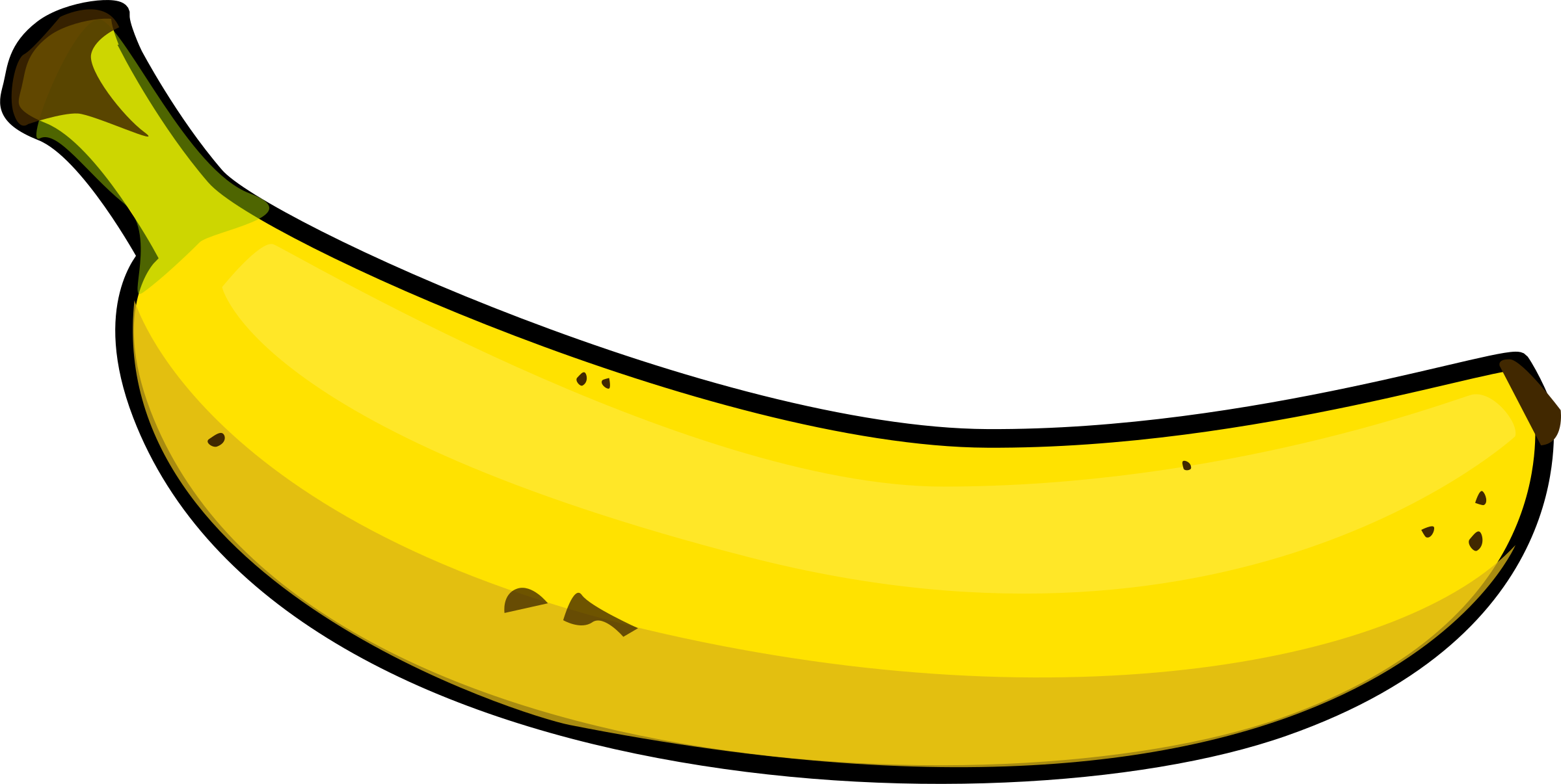 Big Image - Clip Art Banana - Png Download (2400x1206), Png Download
