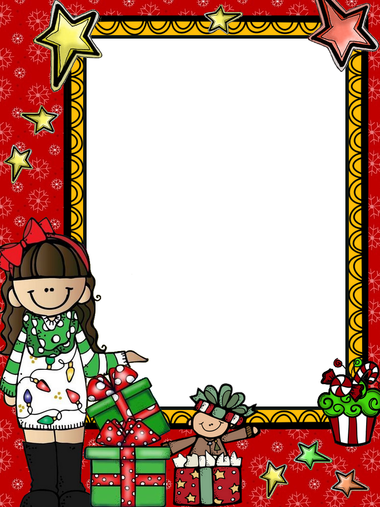 Christmas Frame Png Preschool Christmas, Christmas - Bordes De Caratulas Navideños Clipart (768x1024), Png Download