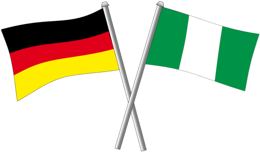 Nigeria Flag Png - Germany Romania Clipart (861x505), Png Download