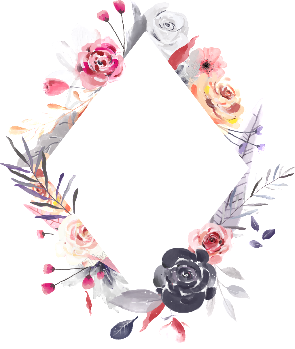 Rose Frame Png Clipart (1024x1209), Png Download