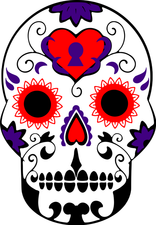 Day Of The Dead Die Cut Layered Clipart (498x720), Png Download