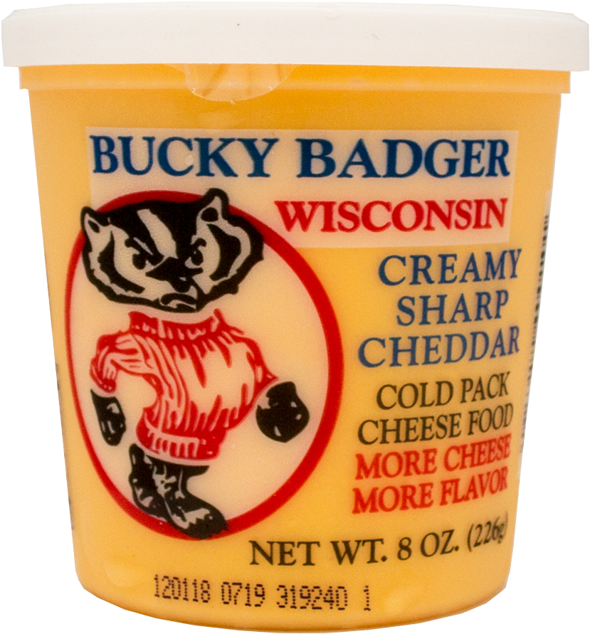 Bucky Badger Sharp Cheddar Cheese Cup - Cold Pack Cheese Clipart (1000x1000), Png Download