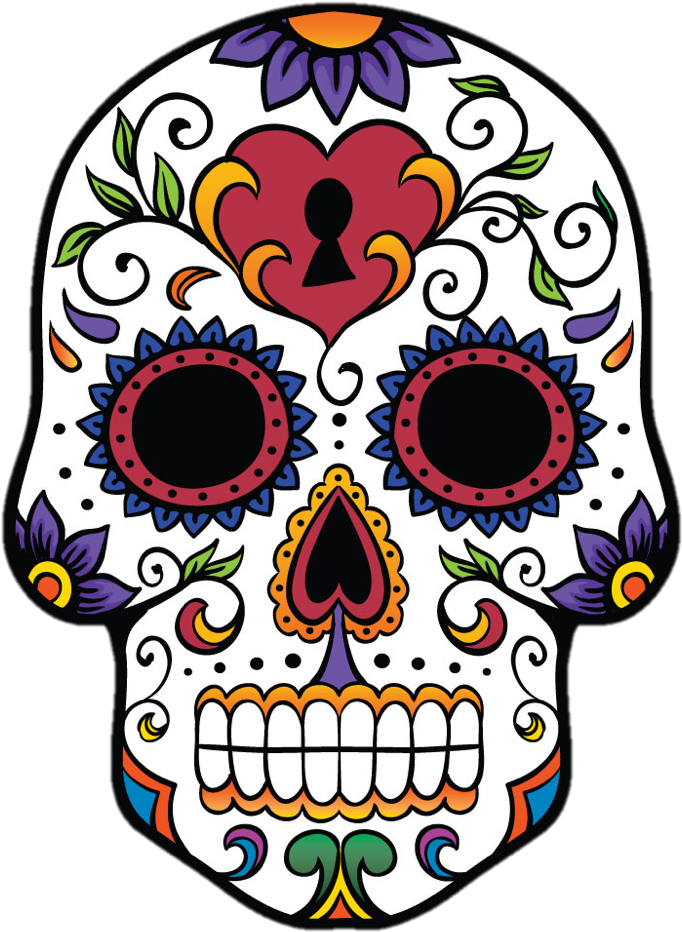 Halloween Vs Dia De Los Muertos Piktochart Visual Editor - Sugar Skull Clipart (827x975), Png Download
