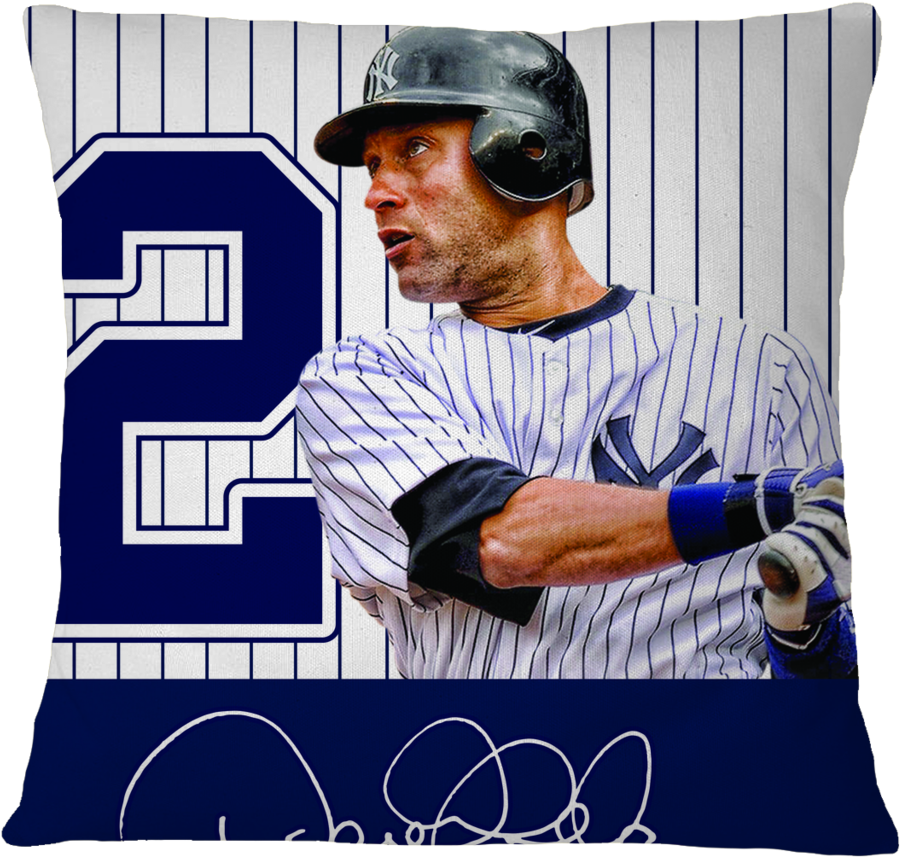 Steiner Sports Derek Jeter Signed B/w Photo , Png Download - Baseball Player Clipart (900x857), Png Download
