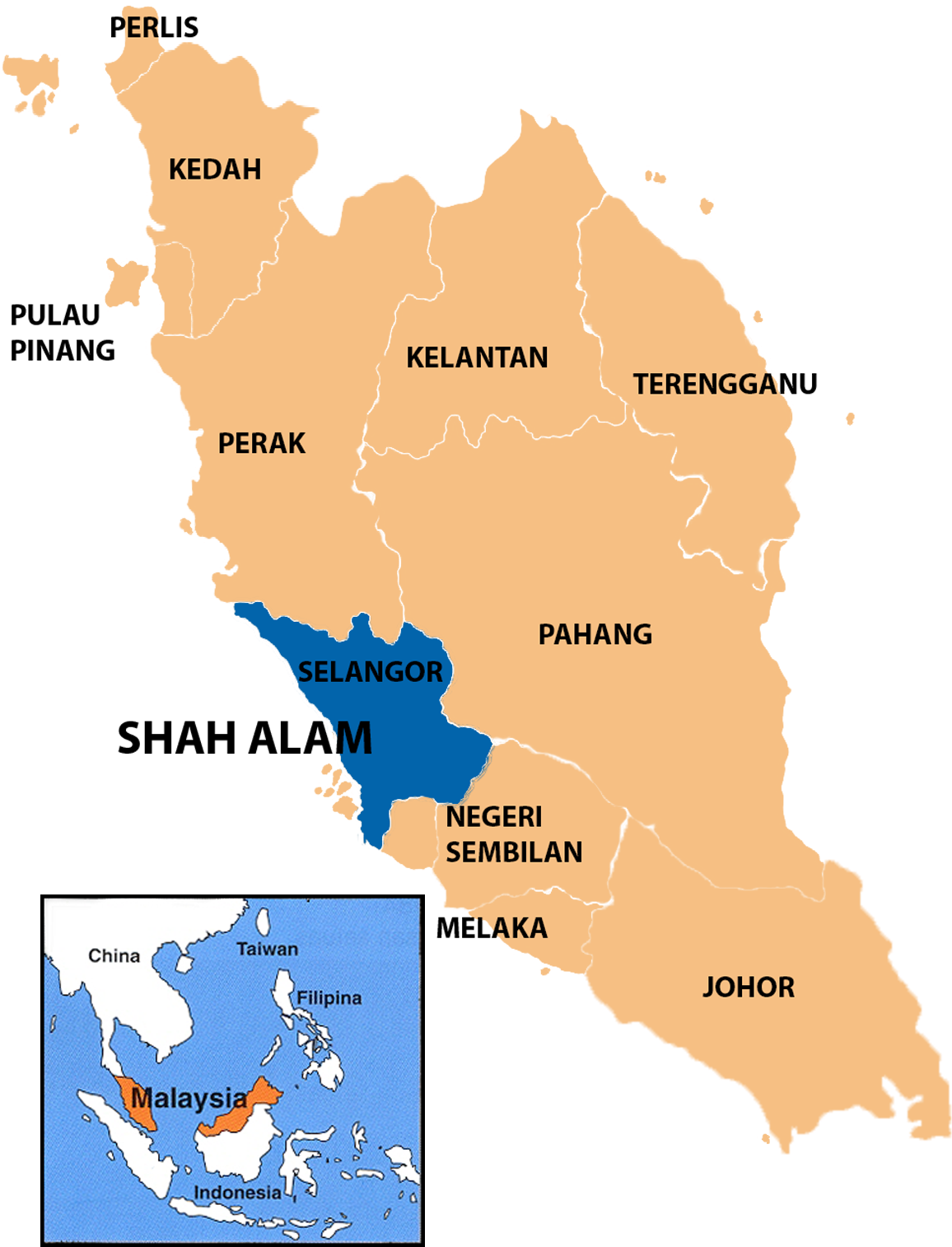 Peta Indonesia Png - Shah Alam Malaysia Map Clipart (1156x1514), Png Download