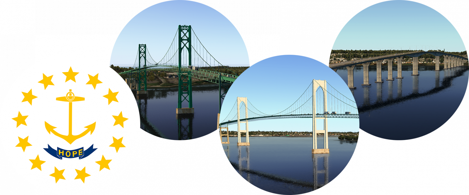 Bridges Of Rhode Island - Reflection Clipart (1600x666), Png Download