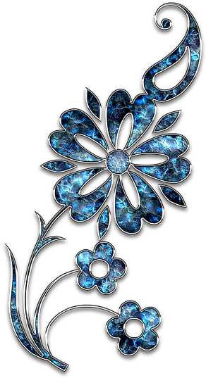 Decor Ornament Jewelry Flower Blue Silver - Jewellery Clipart (509x720), Png Download
