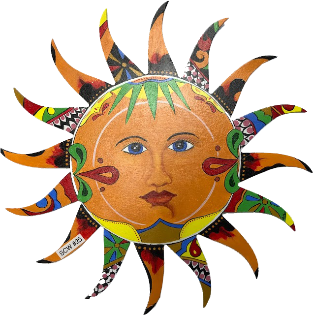 30 Uniquely Painted Suns Are Spread Throughout The - Illustration Clipart (650x672), Png Download