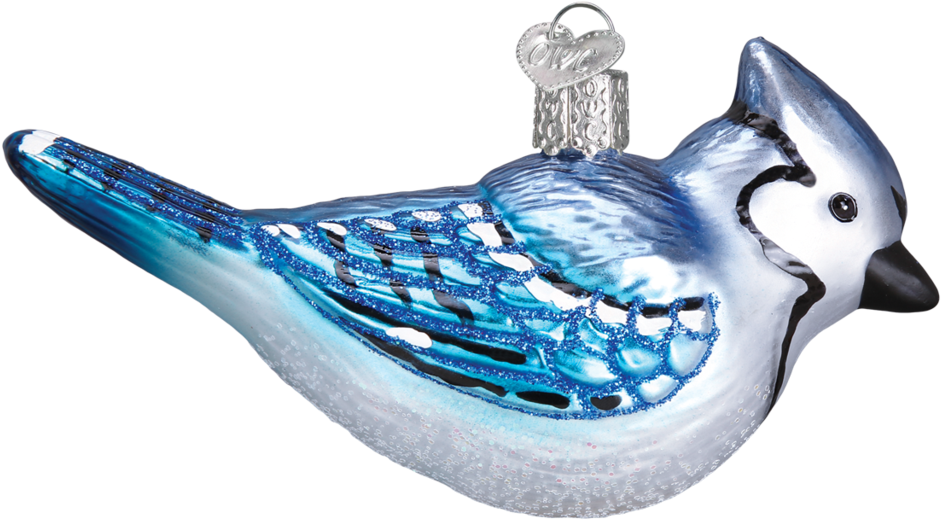 Birds, Christmas Ornaments, Nature, Old World Christmas, - Blue Jay Clipart (1024x1024), Png Download