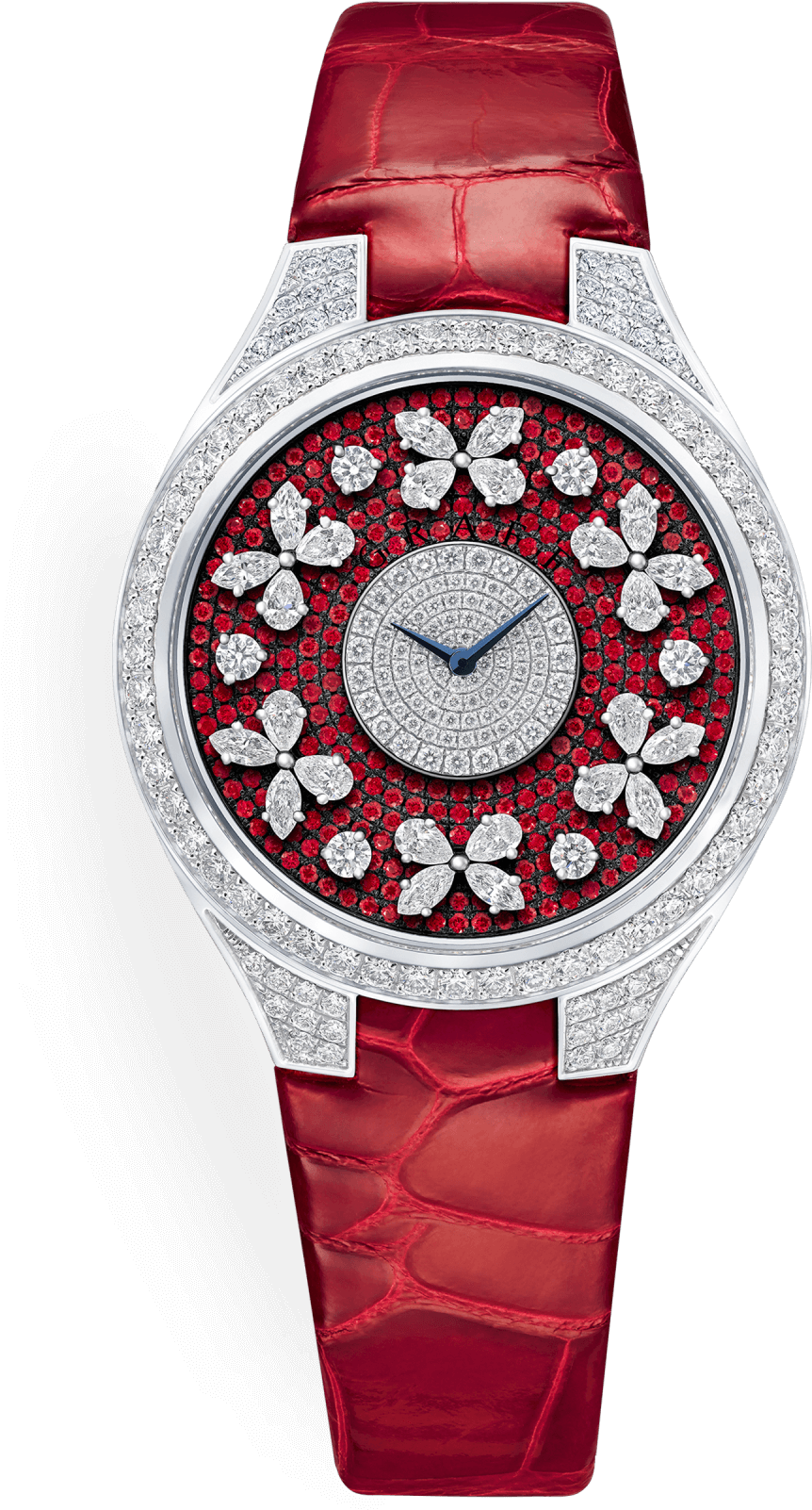 A Graff Ladies' Disco Butterfly Diamond On Ruby Watch - Graff Disco Butterfly Clipart (862x1602), Png Download