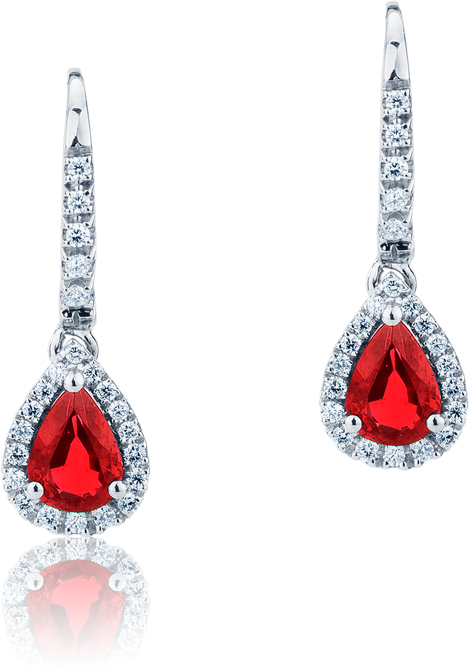 Earrings With Drop Ruby And Diamonds Contour - Orecchini Zaffiro Blu Visconti Clipart (1600x1600), Png Download