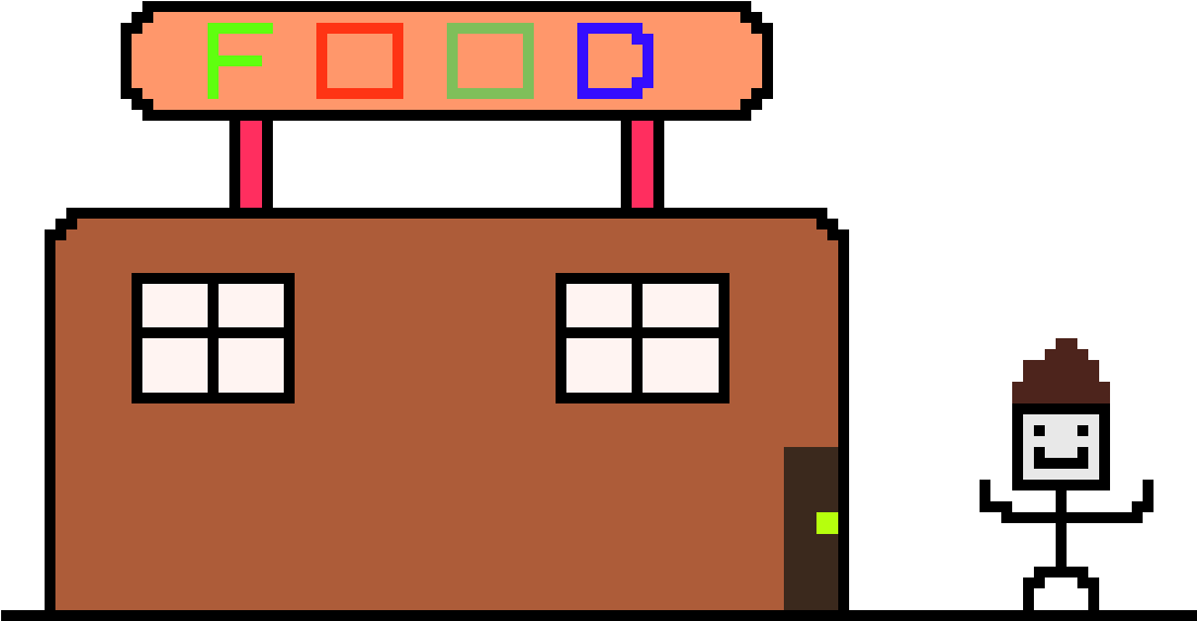 The Pixel Food Store Clipart (1100x680), Png Download