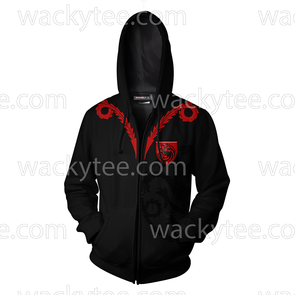 House Targaryen Game Of Thrones Zip Up Hoodie Fullprinted - Spider Man Miles Morales Jacket Clipart (1024x1024), Png Download