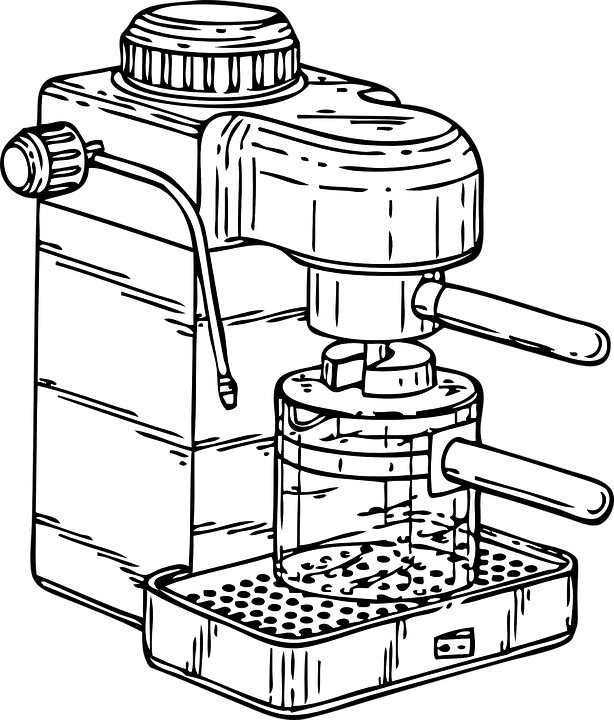 Coffee Machine Espresso Maker Drink Cafe - Espresso Machine Clipart - Png Download (614x720), Png Download