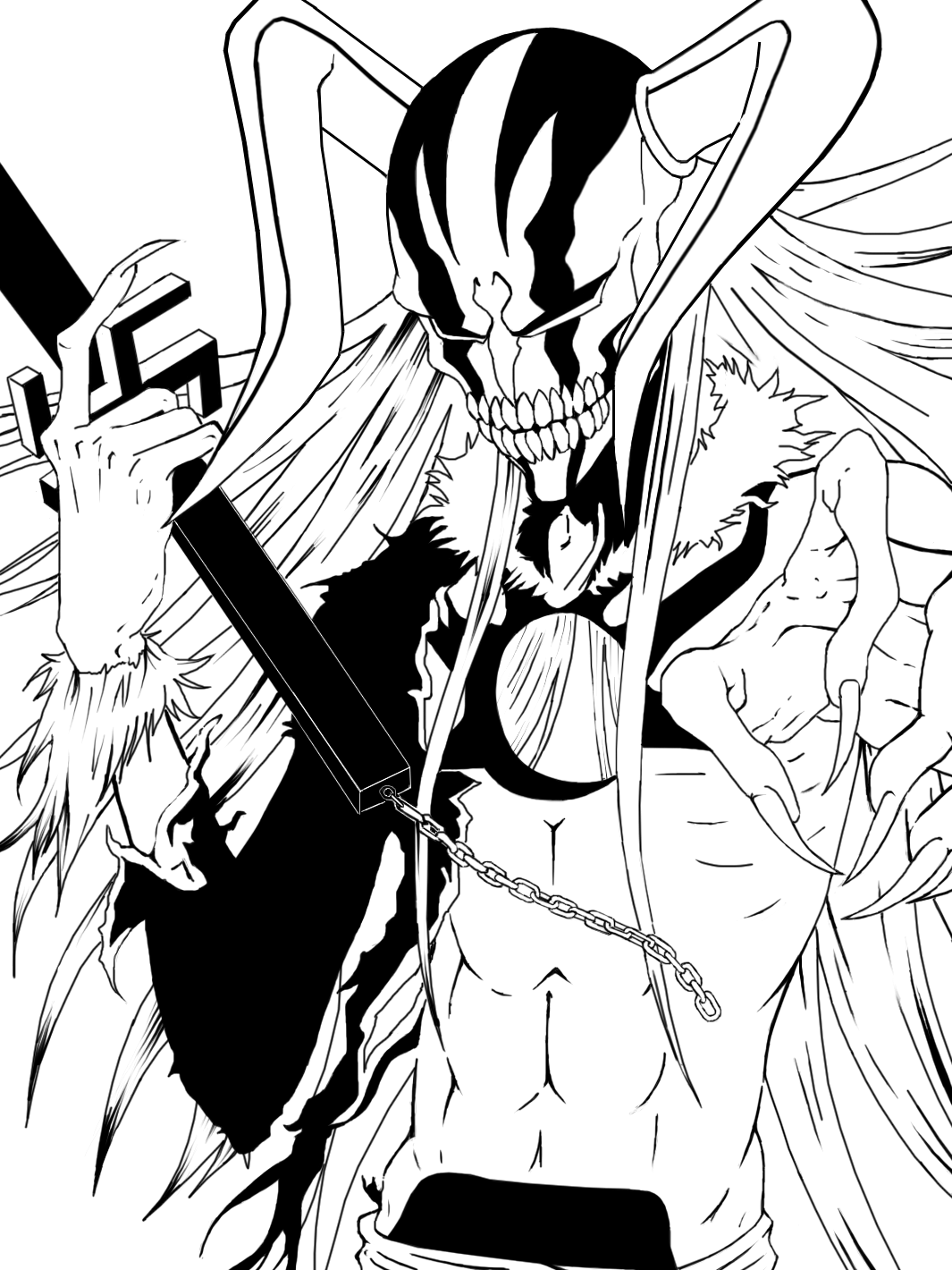 Блич черно белые картинки