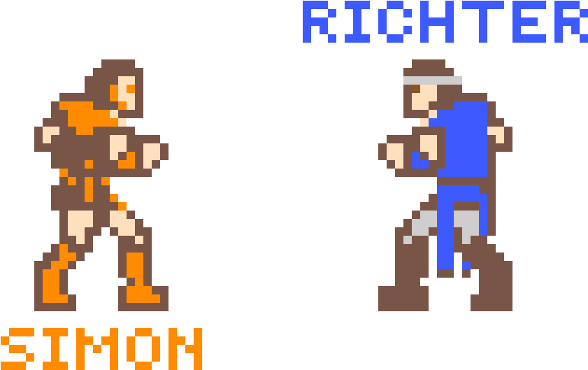 Simon And Richter Belmont - Cartoon Clipart (1200x1200), Png Download