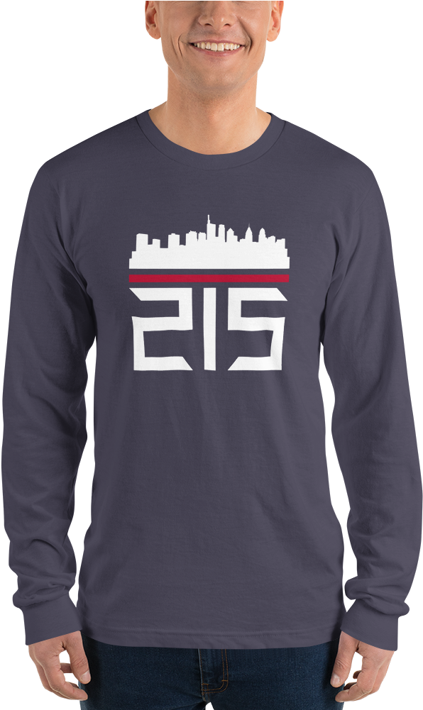 Load Image Into Gallery Viewer, 215 Philadelphia Skyline - Long-sleeved T-shirt Clipart (1000x1000), Png Download