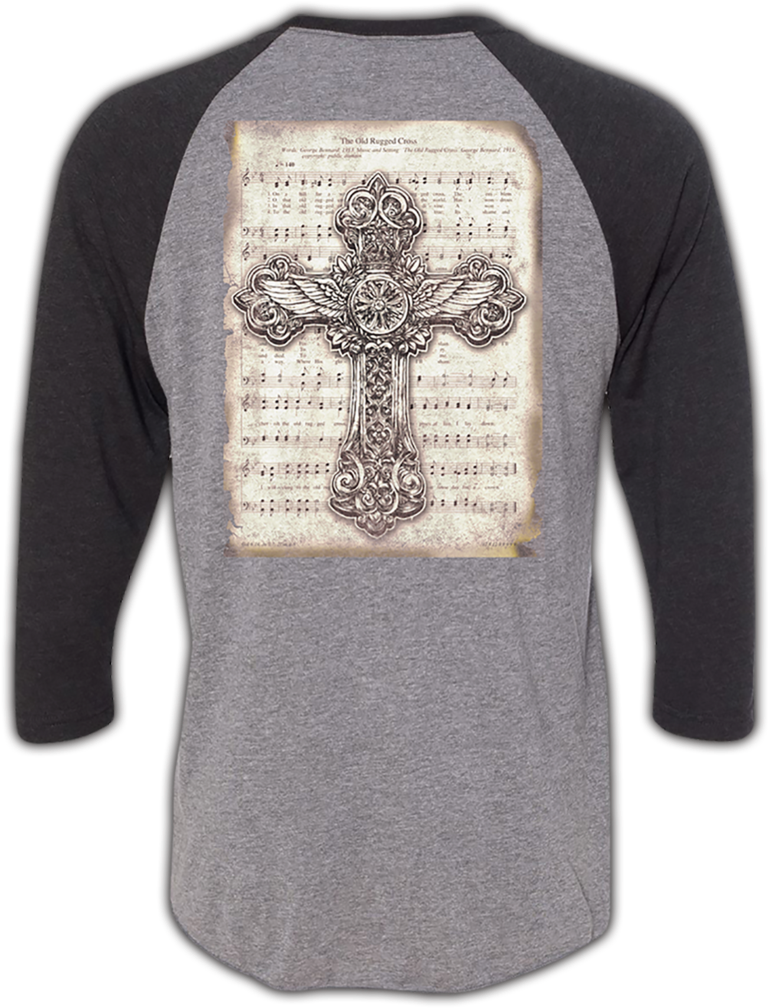 "the Old Rugged Cross" Raglan - Long-sleeved T-shirt Clipart (841x1024), Png Download