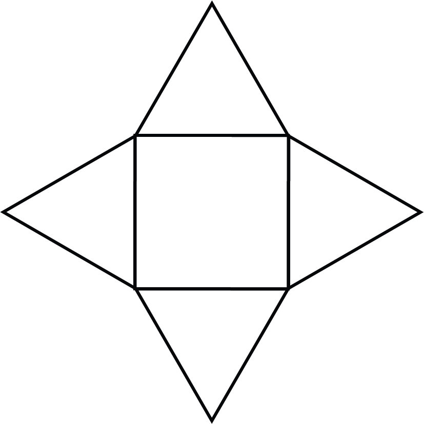 Students Can Make An Accurate Net For The Square Based - Draw A Net Of A Square Based Pyramid Clipart (827x827), Png Download