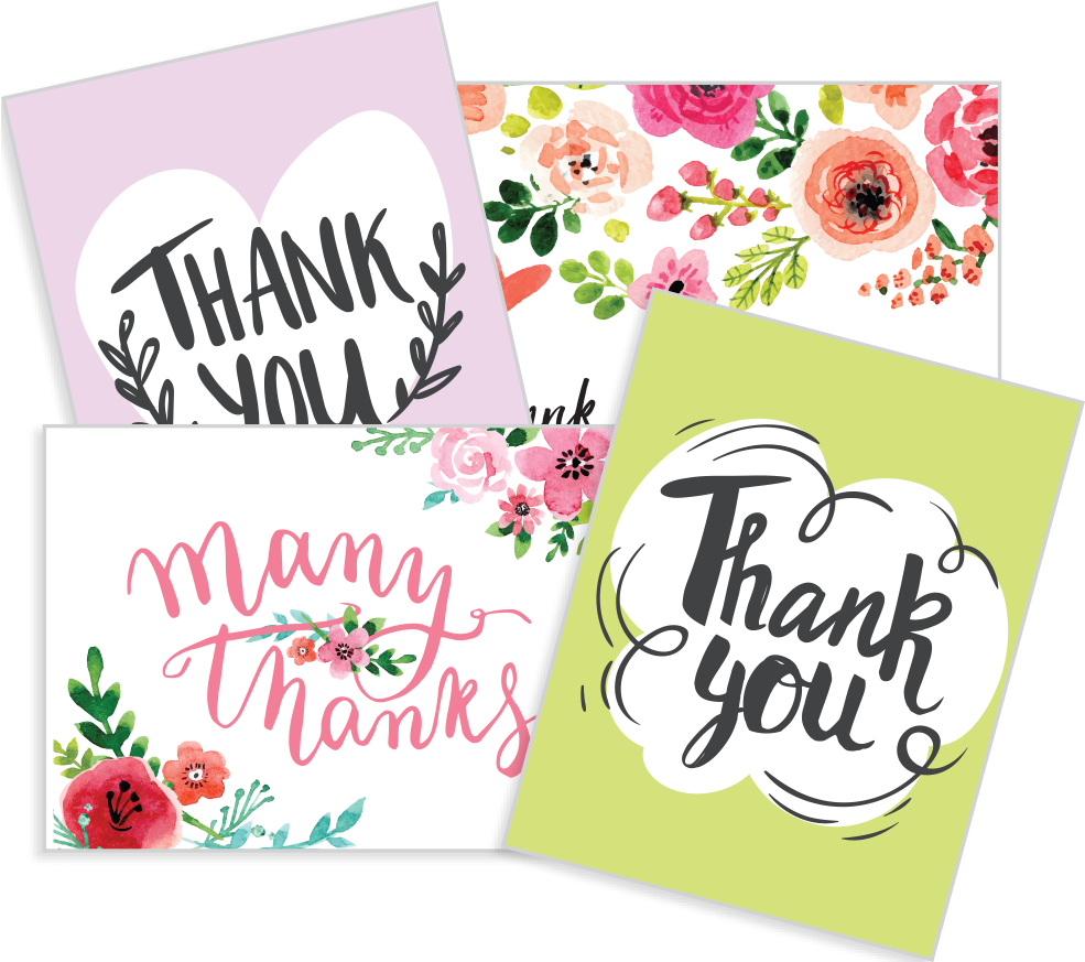Thank You Card - Greeting Card Clipart (1080x985), Png Download