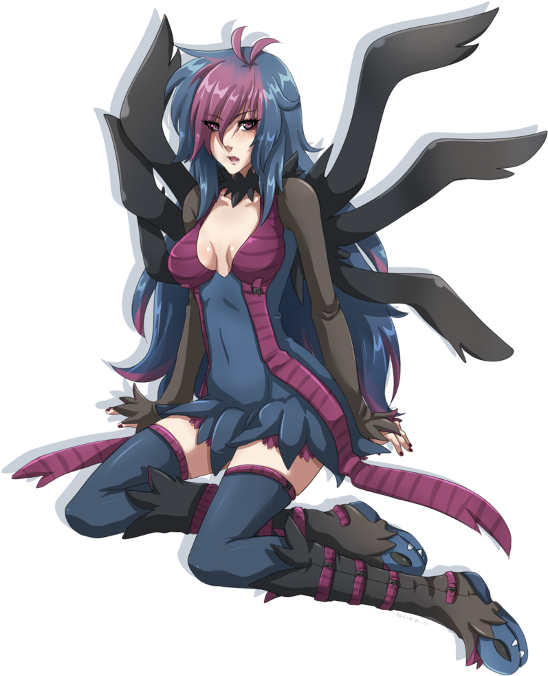 Hydreigon Gijinka 69867 - Pokemon Hydreigon Gijinka Female Clipart (863x1000), Png Download