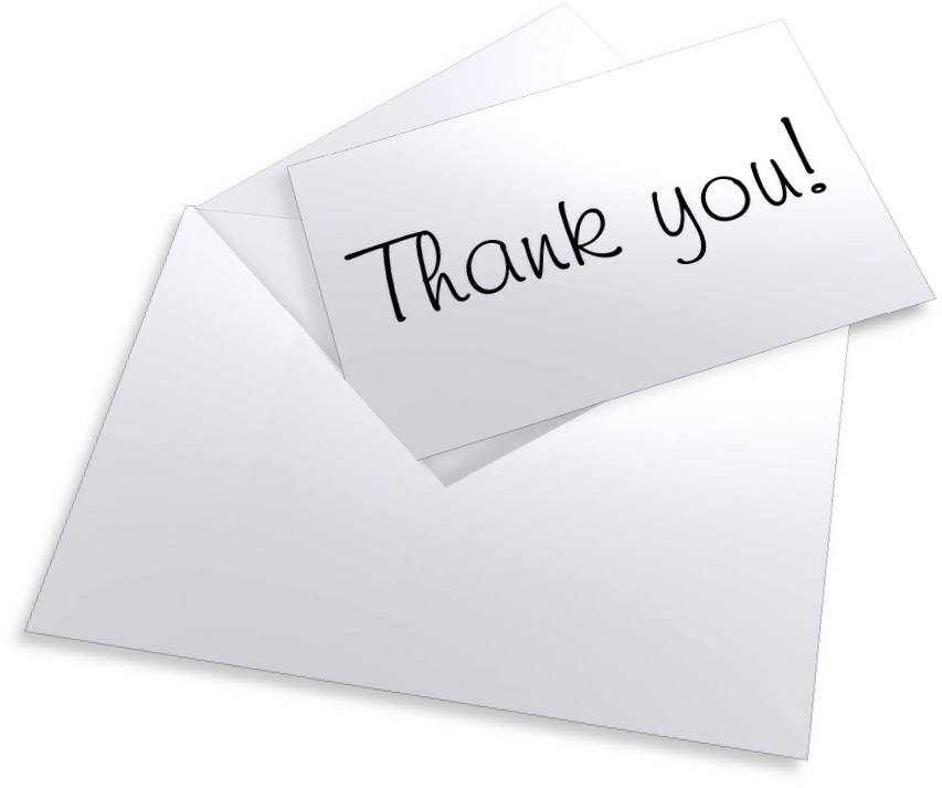 Thank You Card - Envelope Clipart (1081x793), Png Download