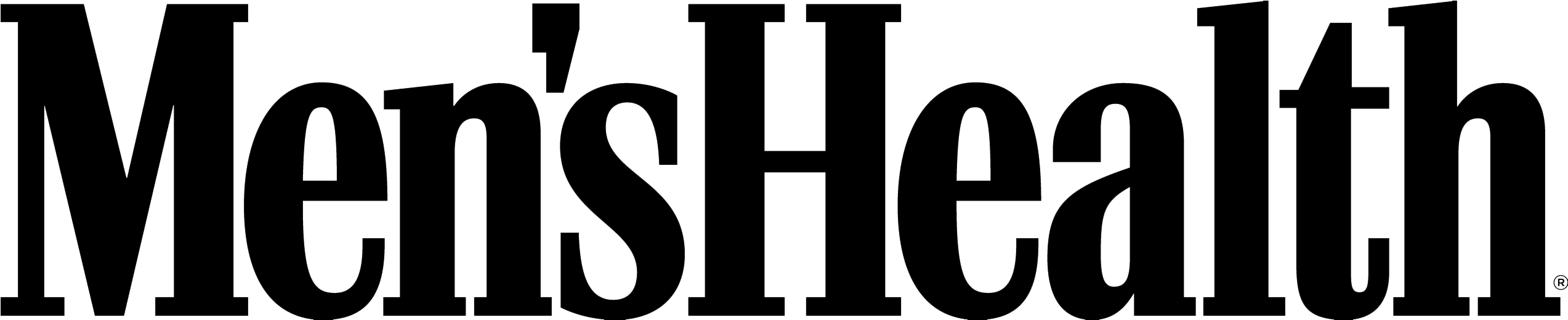 Men's Health Logo, Black - Men's Health Logo Png Clipart (2700x600), Png Download