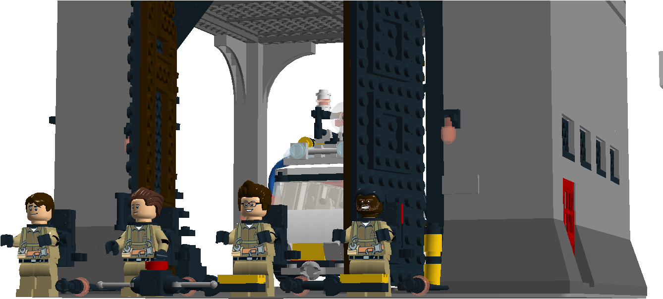 0002587 Mcs Ghostbusters Firehouse Playset G - Lego Clipart (1343x613), Png Download