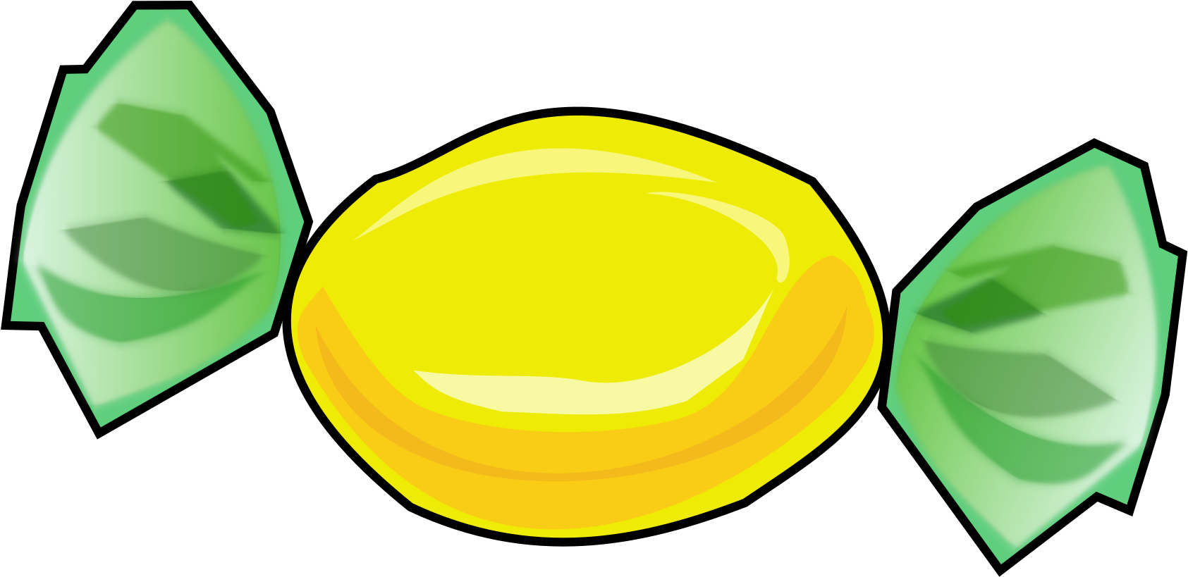 Candy Clipart Yellow - Clip Art Candy Transparent - Png Download (2400x1450), Png Download