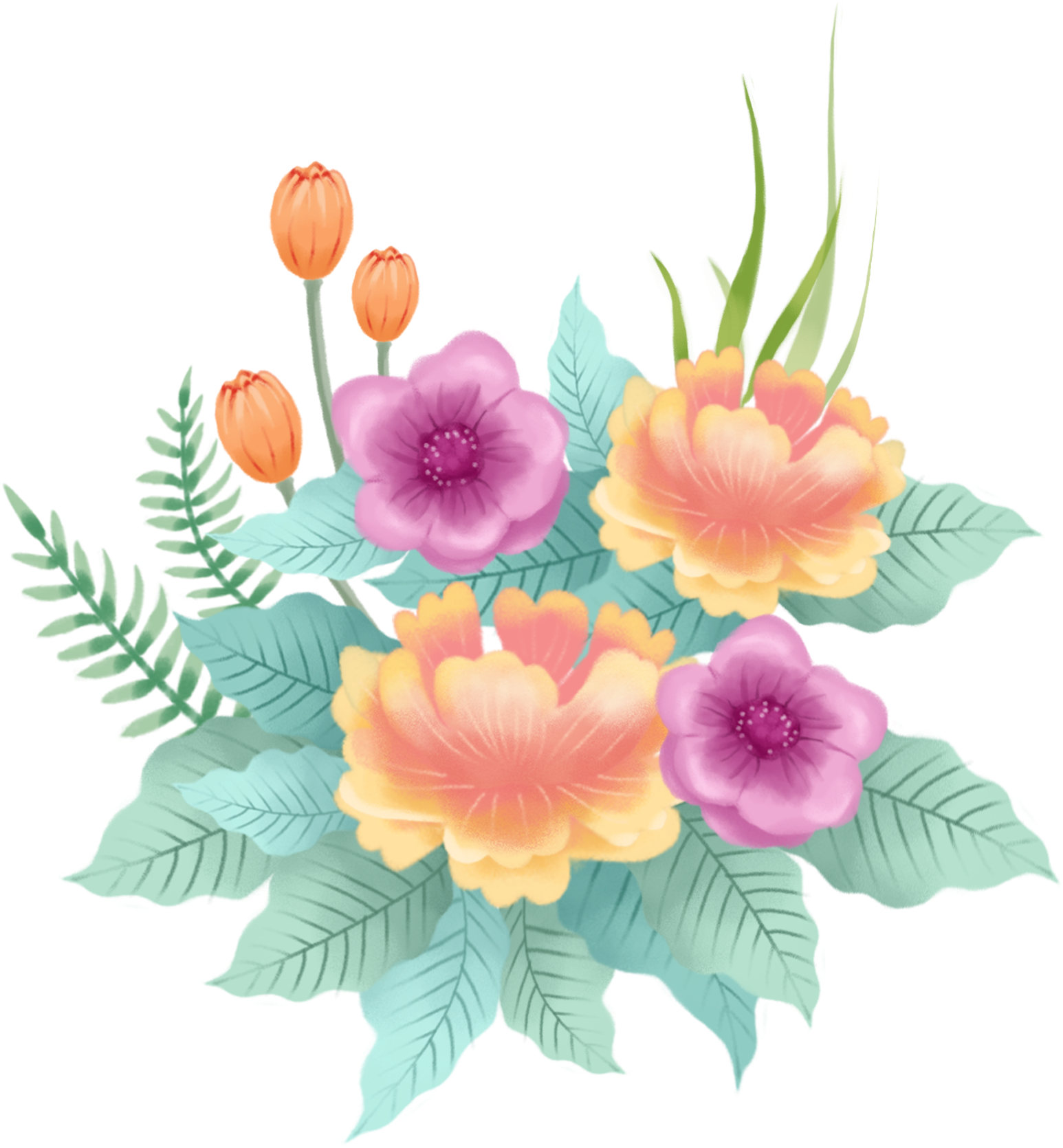 Pintado A Mano Festival Flores Png Y Psd - Cattleya Clipart (2000x2000), Png Download