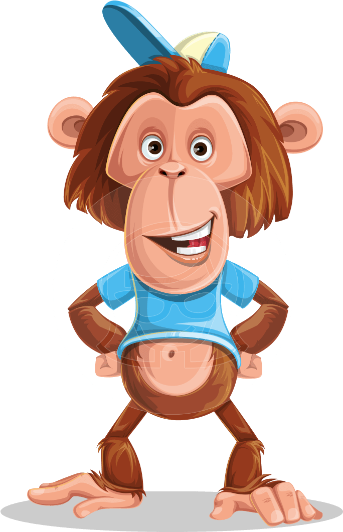 Ron K The Hipster Monkey - Cartoon Clipart (684x1061), Png Download