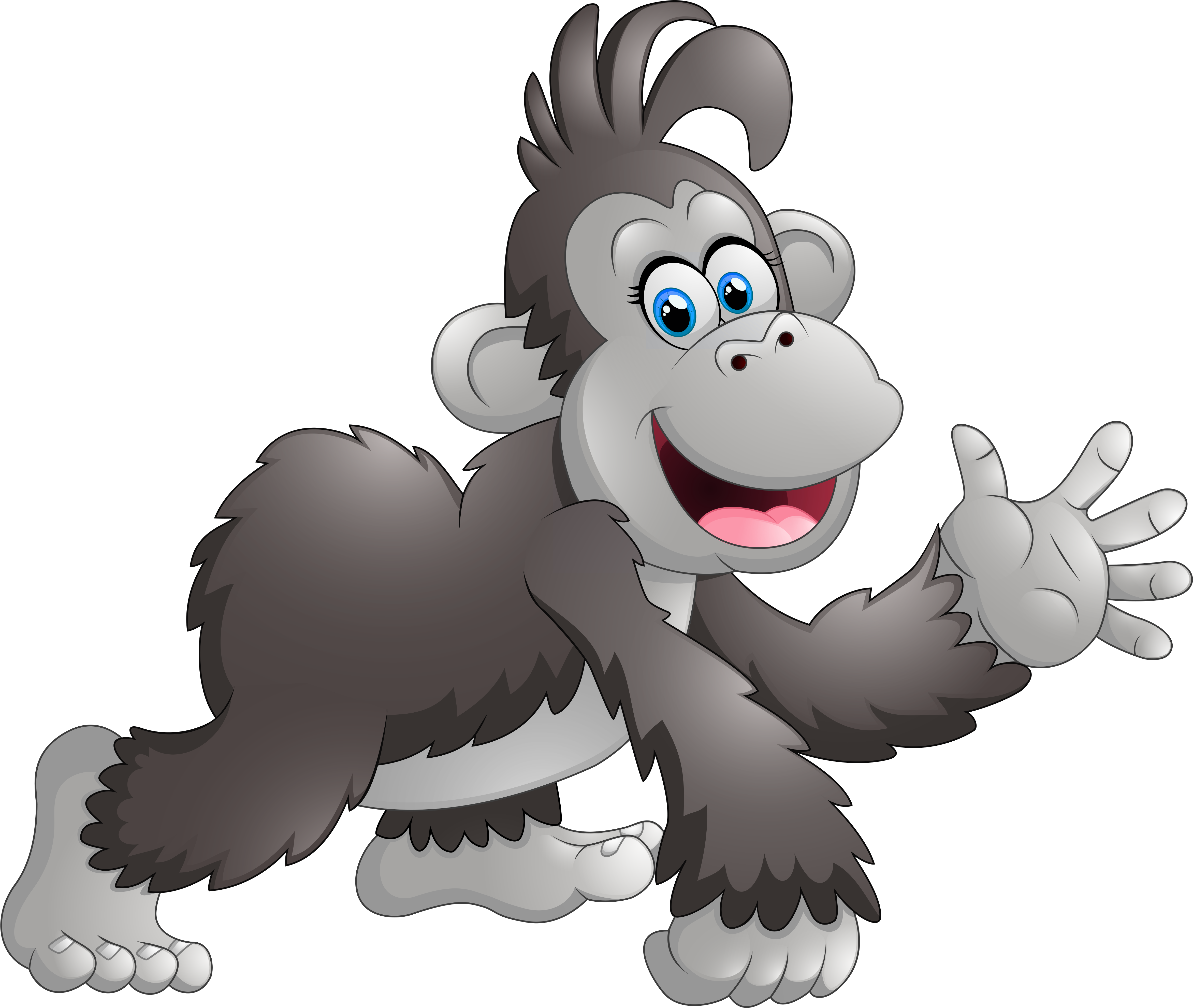 Happy Monkey Cartoon Png Clipart Image - Monkey Cartoon Images Png Transparent Png (4879x4114), Png Download