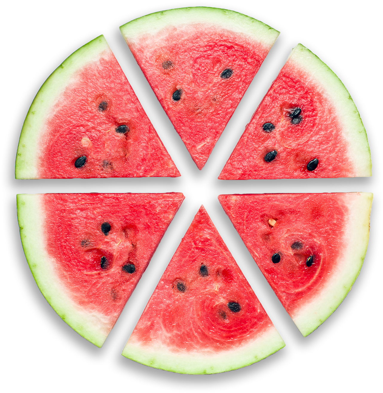 Watermelon Png Hd Images - Watermelon Cut In Triangles Clipart (1500x1500), Png Download