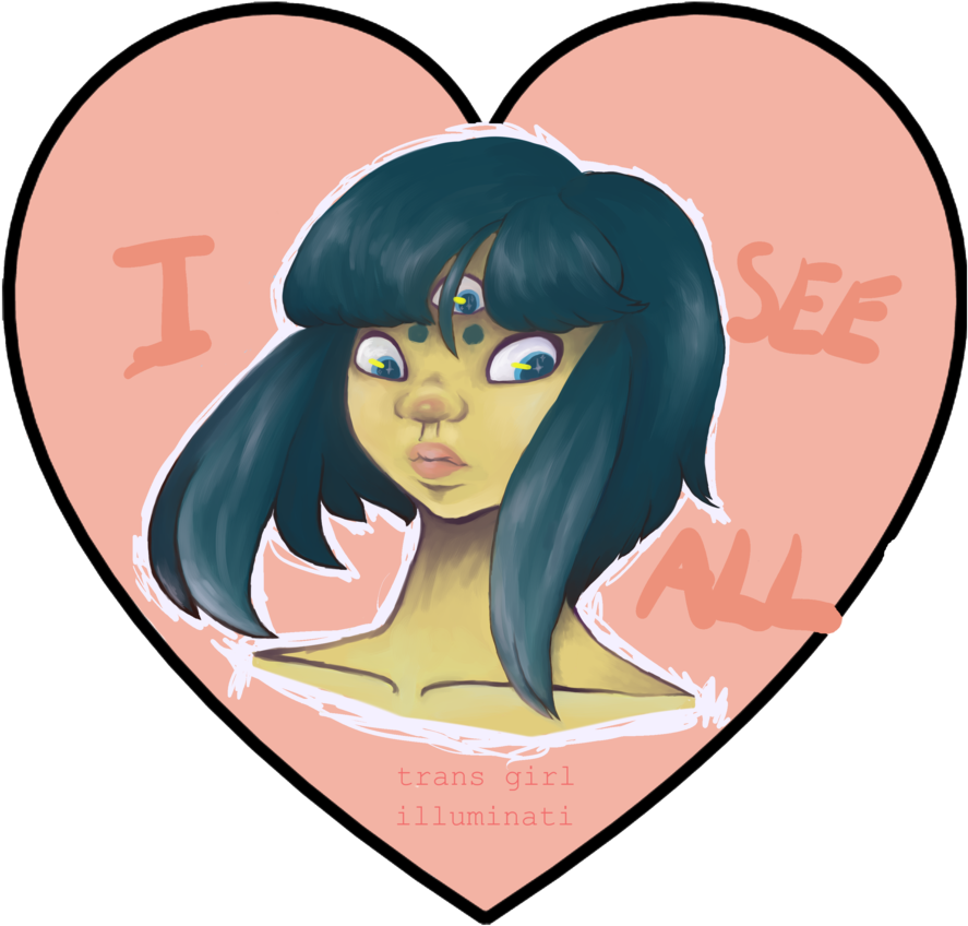 Trans Girl Illuminati By Xenoboi Trans Girl Illuminati Clipart (887x848), Png Download