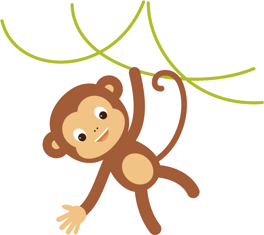 Hanging Monkey Png - Complex Animal Adobe Illustrator Clipart (842x749), Png Download