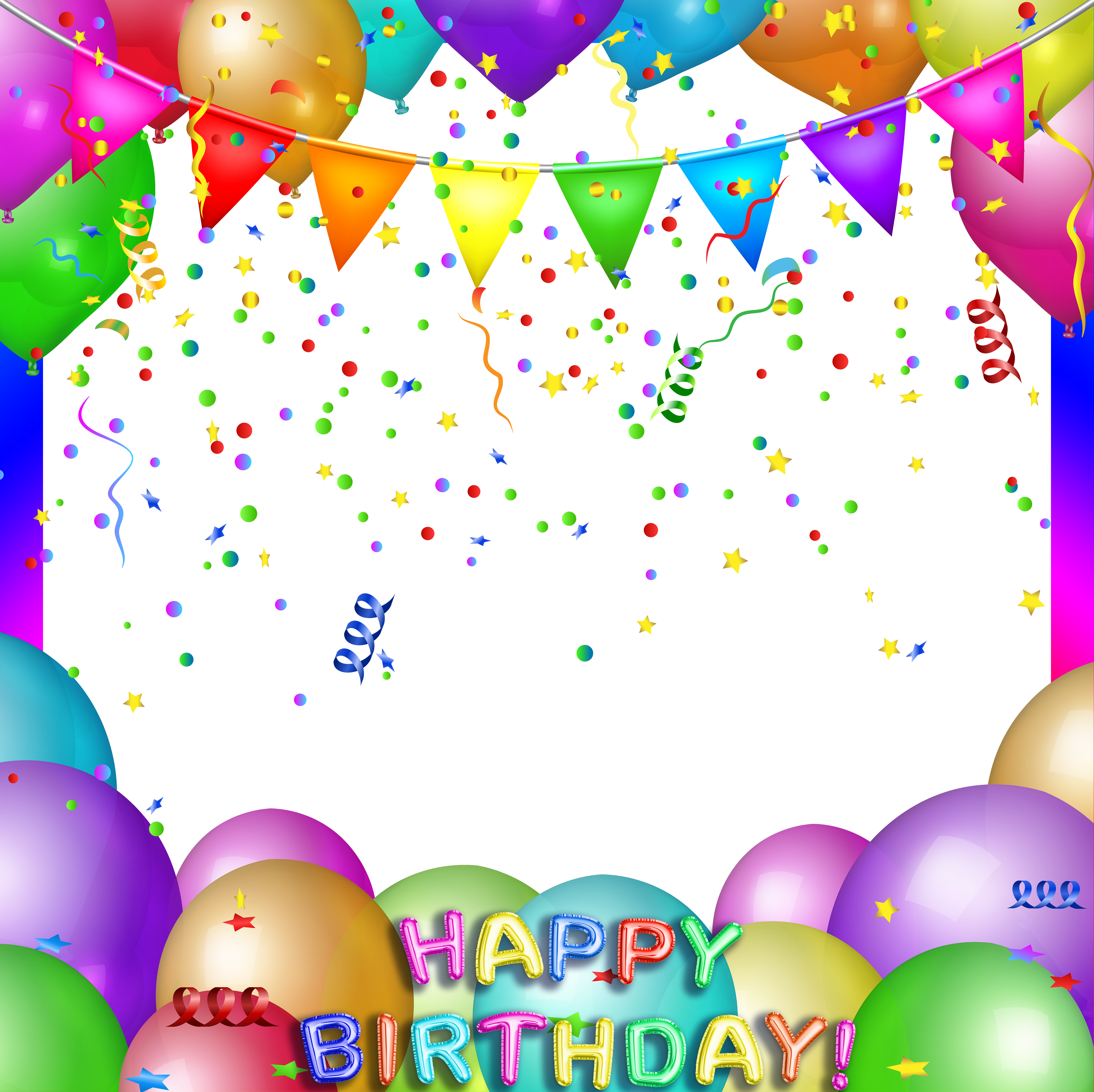 Happy Birthday Transparent Party Png Frame - Happy Birthday V Png Clipart (5000x4992), Png Download