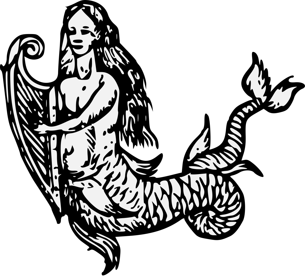 Details, Png - Mermaid Heraldic Png Clipart (1218x1106), Png Download