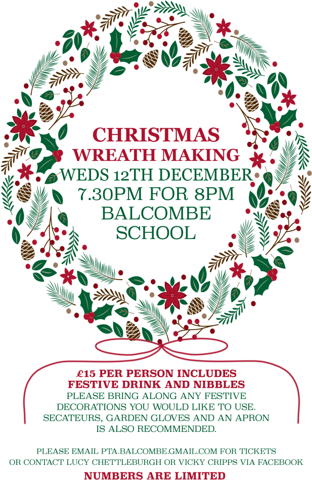 Christmas Wreath Making - Happy Holidays Wishes Wreath Clipart (724x1024), Png Download