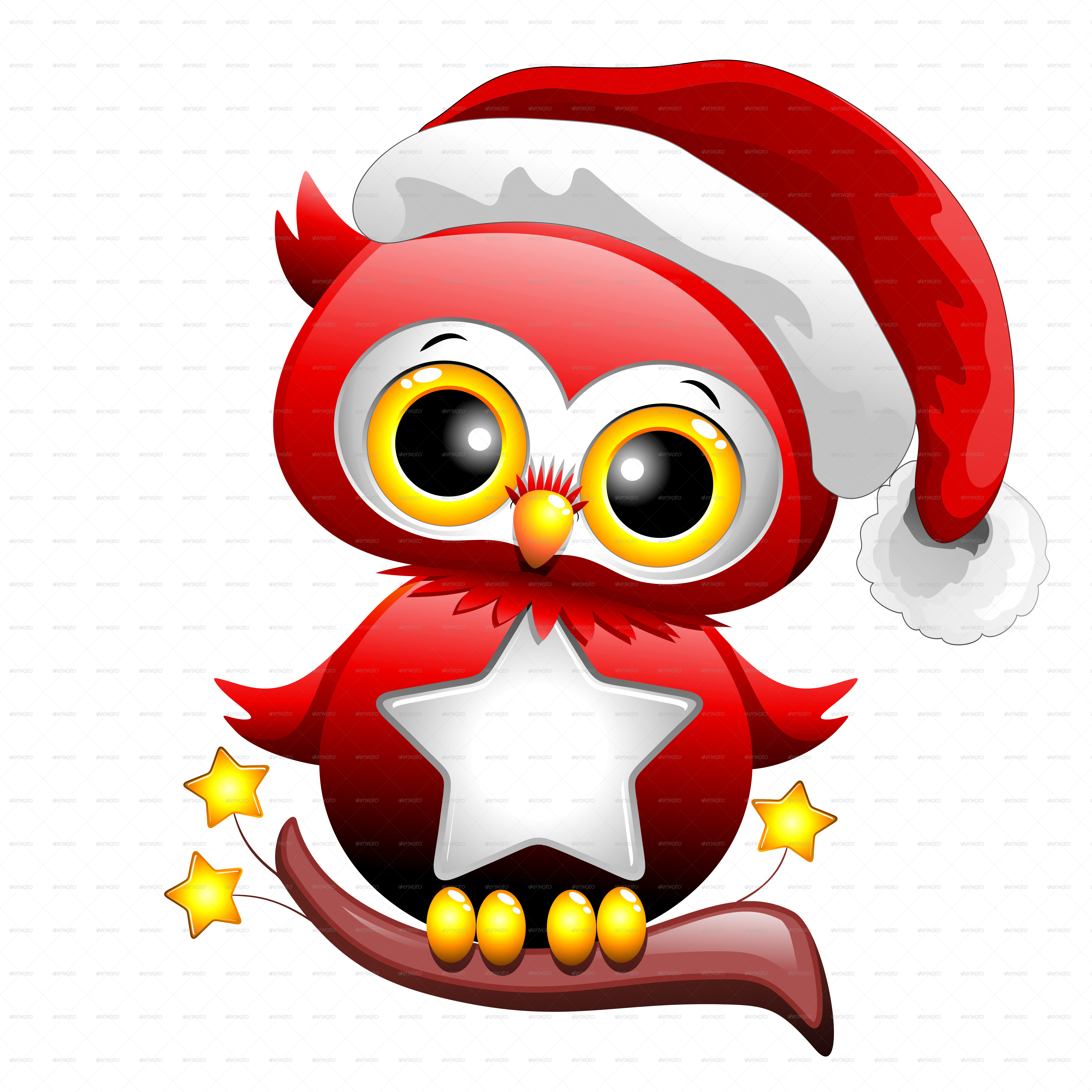 1 Baby Owl Christmas Santa Png - Christmas Owl Png Clipart (5000x5000), Png Download