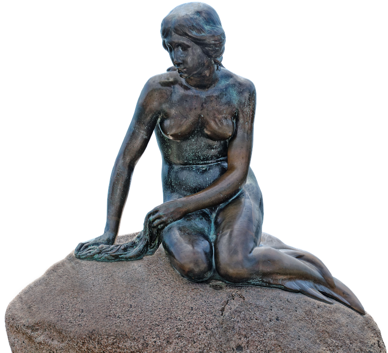 Water, Monument, Copenhagen, Denmark, Mermaid - Little Mermaid Denmark Png Clipart (816x720), Png Download