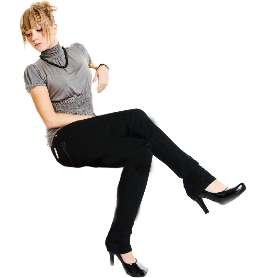 People Sitting On Chairs Png - Woman Sitting On Chair Png Clipart (807x1024), Png Download